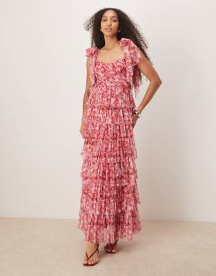 Lace & Beads Corset Tulle Midaxi Dress