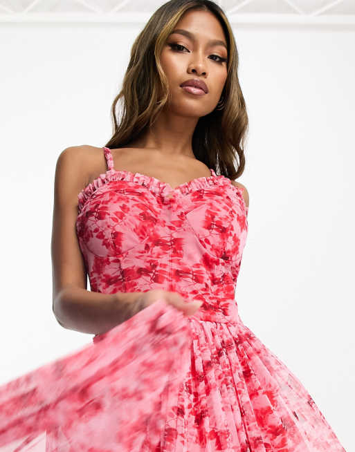 Lace tulle outlet midi dress