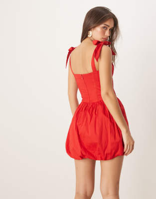 Lace & Beads Cotton Dropped Hem Micro Mini Dress