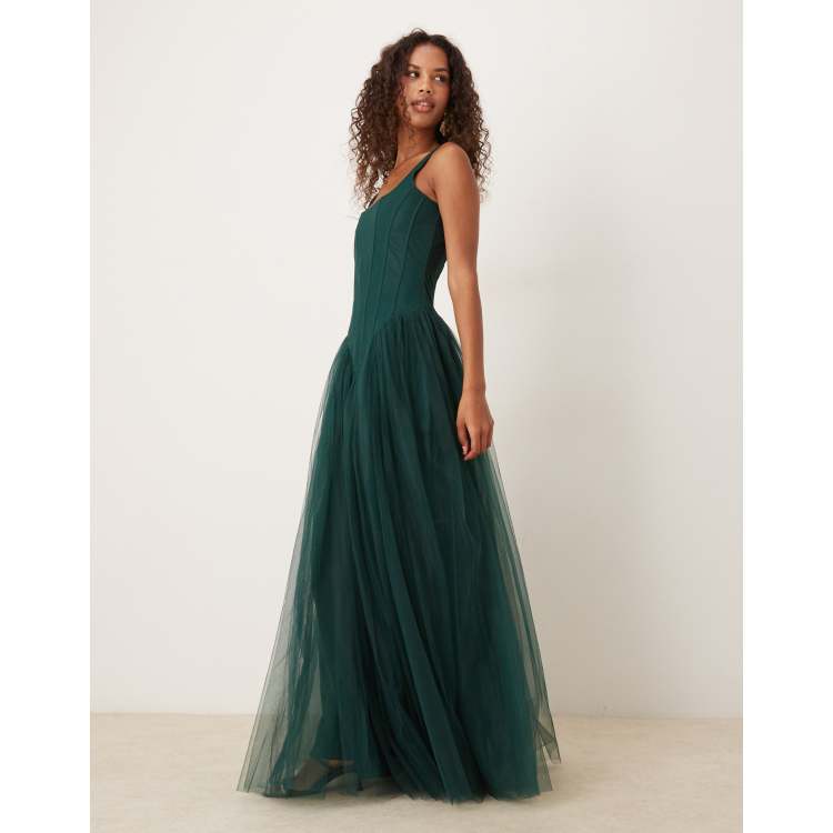 green corset dress uk Dreamyannie UK Emerald Green Prom Dress A Line Corset Evening Dress main image 0
