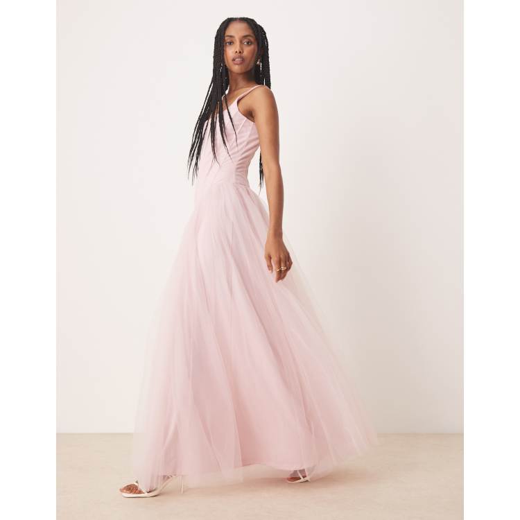 パーティードレス Karey Maxi Lace Detail Turkish Pink Dress BCBGMAXAZRIA Karey Maxi Lace Detail Turkish Pink Dress