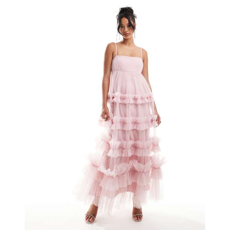 chinese dress ladies Primavera Couture 4359 - Long Sheath Dress - Beaded, Sequins, Spaghetti Straps, High Slit, Open Lace-Up Back, Fitted 10 / Neon Pink