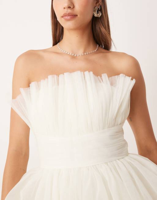 Lace & Beads ethereal layered maxi dress in ivory