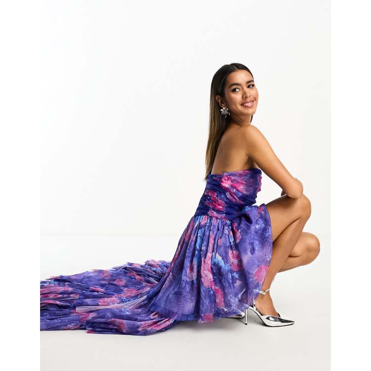 パーティードレス Angelea Pleated High Low Dress NEW BCBGMAXAZRIA CORAL REEF ANGELEA PLEATED HIGH LOW DRESS