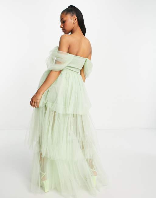 sage ロンテt Vero Moda v neck maxi dress with tie waist in sage green