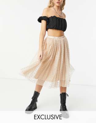 rose gold midi skirt