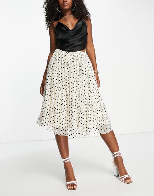 Women's High Waisted Flocked Love Pleated Skirt A Line Skirt Cover up Skirt  : : Clothing, Shoes & Accessories