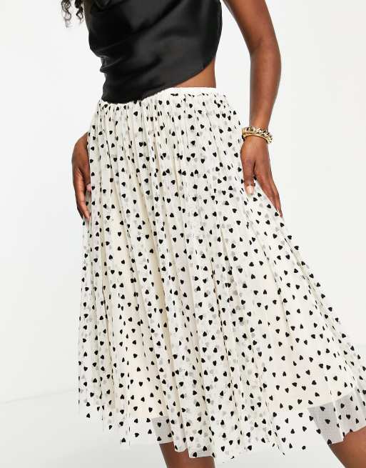 Aura Label Chiara Tulle Pearl Skirt in Cream