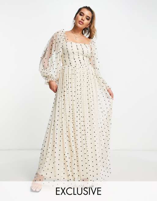 Asos polka cheap dot maxi dress