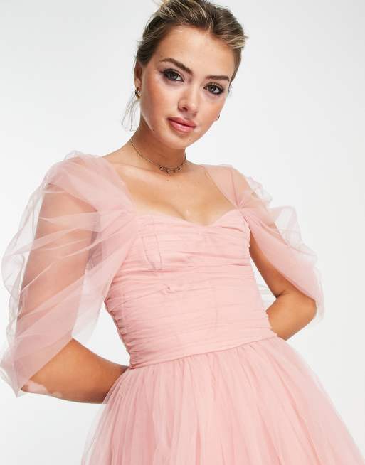 Blush pink tulle outlet dress