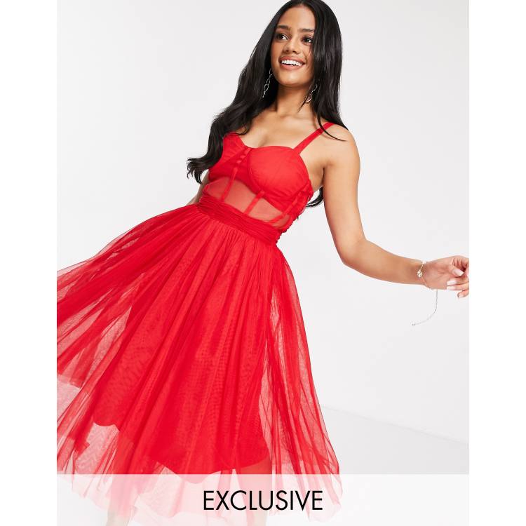 Lace Beads Exclusivit Robe de bal mi longue avec corset en