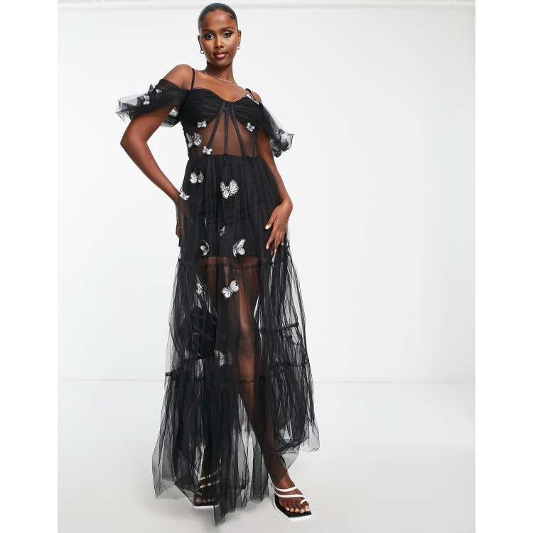 Lace Beads Exclusivit Robe transparente corset avec