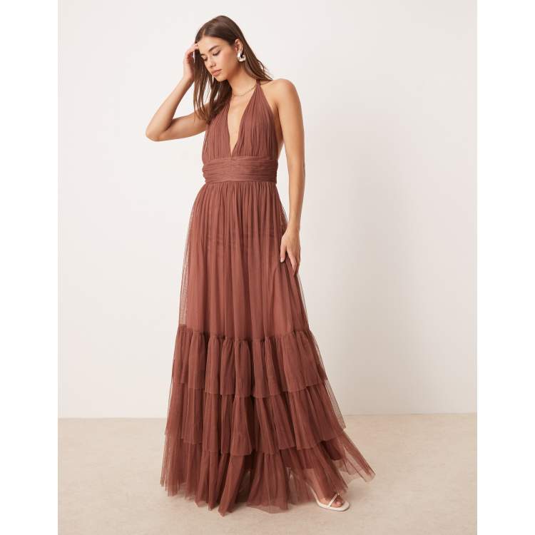 ロージールーチェ Brown Petals Dress ロージールーチェ Brown Petals Dress petal-and-pup-usa-dresses-