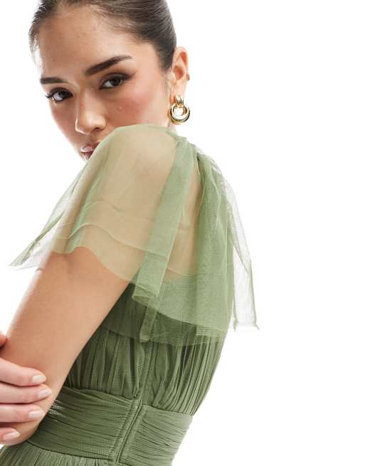 Lace & Beads - L'invitée - Madison - Robe longue - Olive doux, 2 de 4