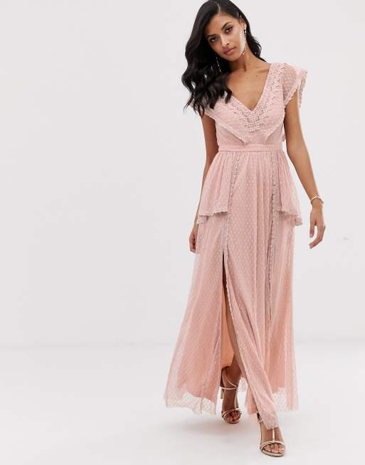 Lace & beads outlet maxi dress