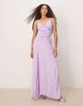 [Lace & Beads] Lace & Beads maxi dress with rose detail in Lilac-Purple 10 LILAC