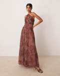 [Lace & Beads] Lace & Beads one shoulder maxi dress in brown leopard print 10 leopard