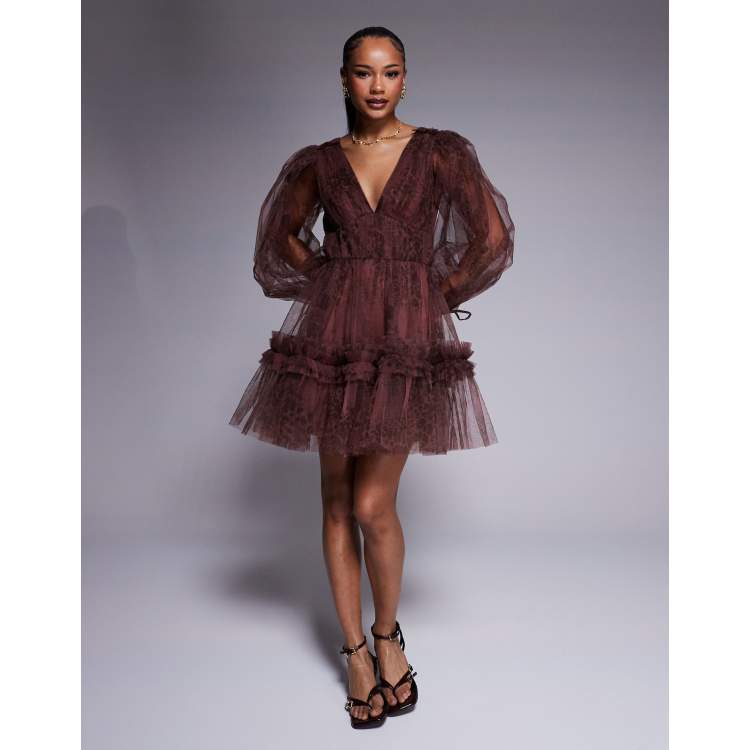 【送料&関税込】Patou Mini Dress With Balloon Sleeves metallic-jacquard-balloon-