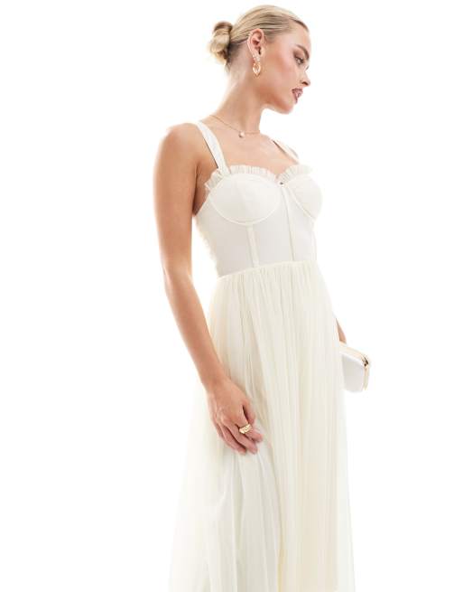 vintage cream lace corset dress 'Louisa' Vintage Cream Lace Mini Dress