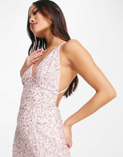 Dusky pink hotsell sequin dress