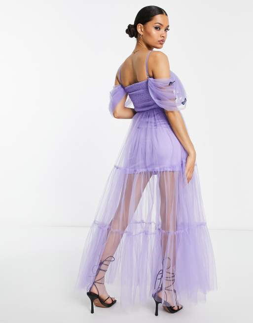 Lilac on sale sheer dress