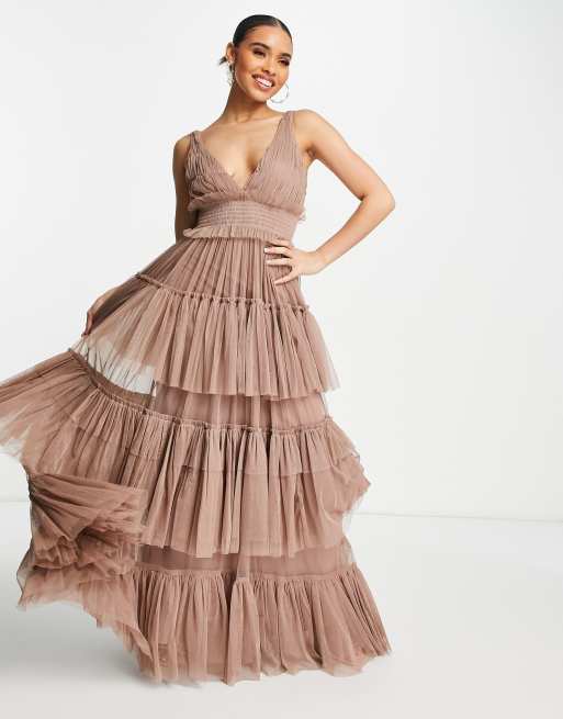 Layered tulle 2024 maxi dress