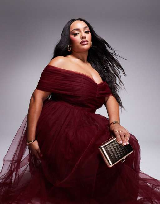 Plus size tulle maxi dress online