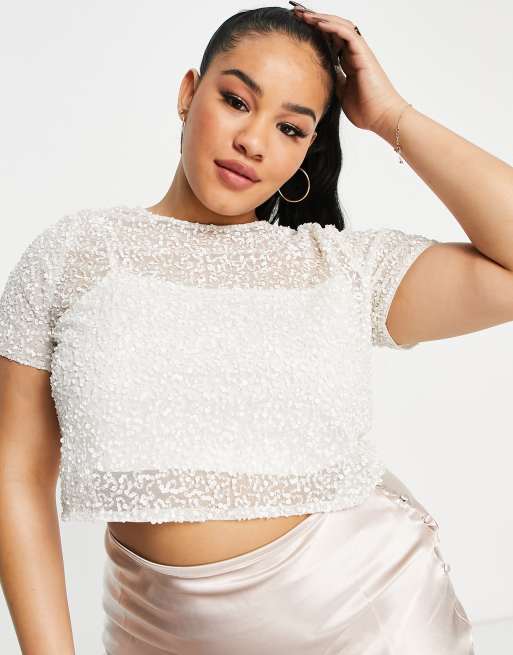 Lace and hotsell beads white top