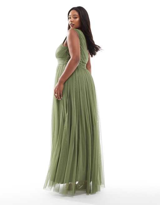 cheap olive green bridesmaid dresses Kennedy Blue Zoey Chiffon Bridesmaid Dress – Wedding Shoppe main image 1