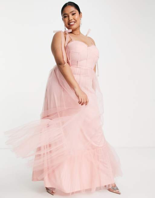 Tulle & Batiste Esmeralda Maxi Dress - Pink Blossom. Size: XS