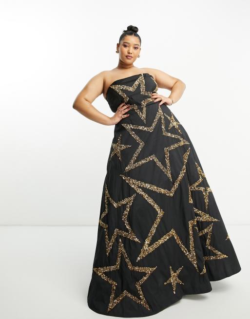 Black and gold gowns plus outlet size