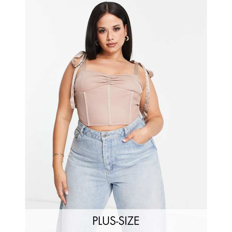 Topshop tie shoulder corset new arrivals top