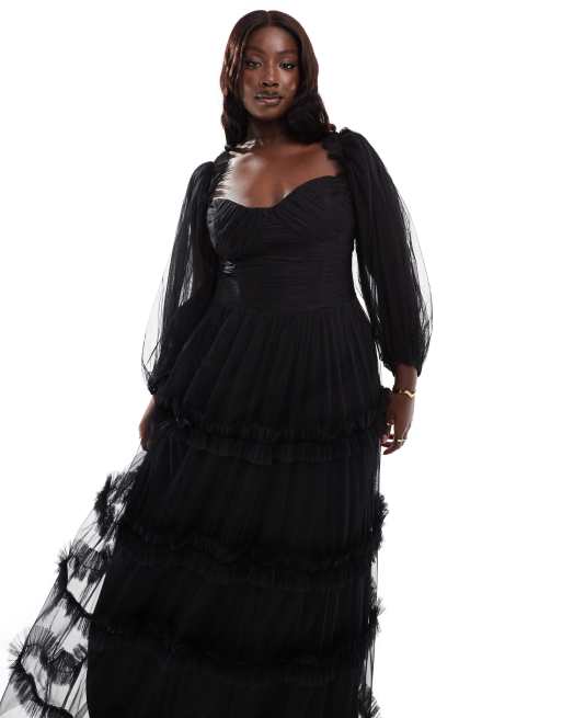 Plus size black maxi dress best sale