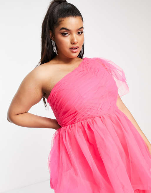 Pink off the outlet shoulder dress plus size