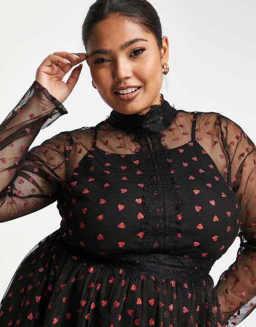 Robe dentelle a pois sale