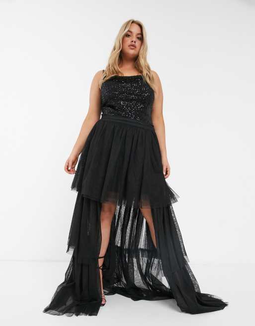 Black tulle maxi skirt plus outlet size