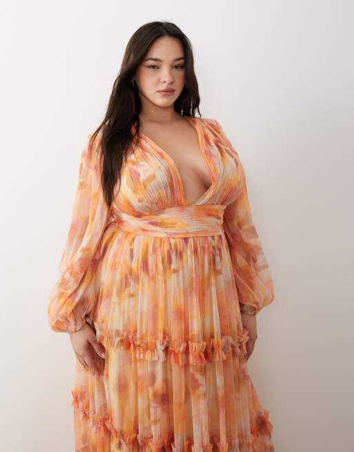 plus size orange floral dress 20 Plus-Size Spring Floral Dresses That Celebrate Curves