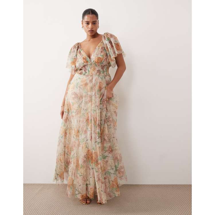green emerald velvet dress PinkBlush White Lace Mesh Overlay Plus Maxi Dress