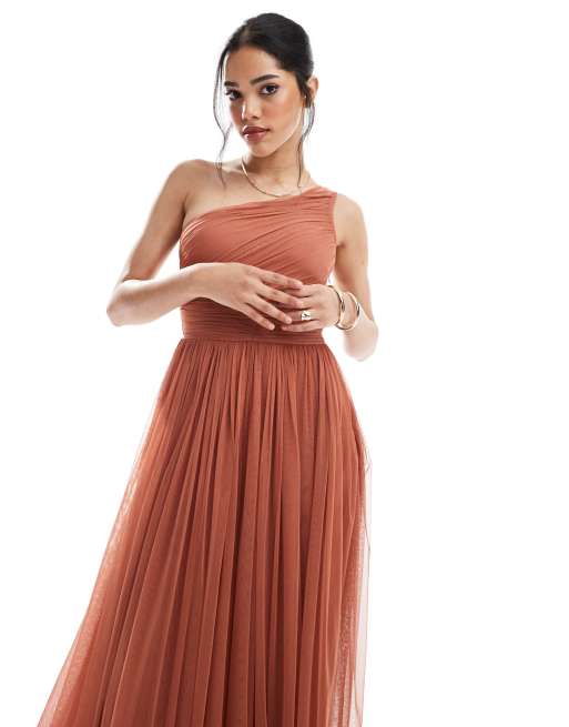 Lace & Beads - Robe de demoiselle d'honneur longue et asymétrique - Terracotta , 3 de 4
