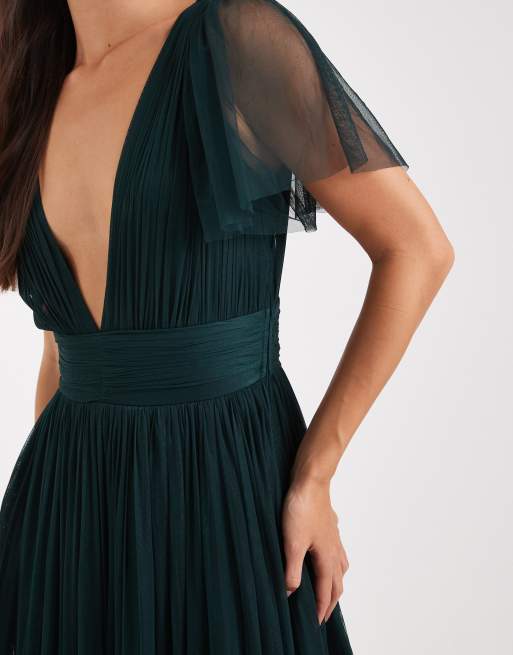 Lace & Beads - Robe longue de demoiselle d'honneur - Vert foncé, 3 de 4