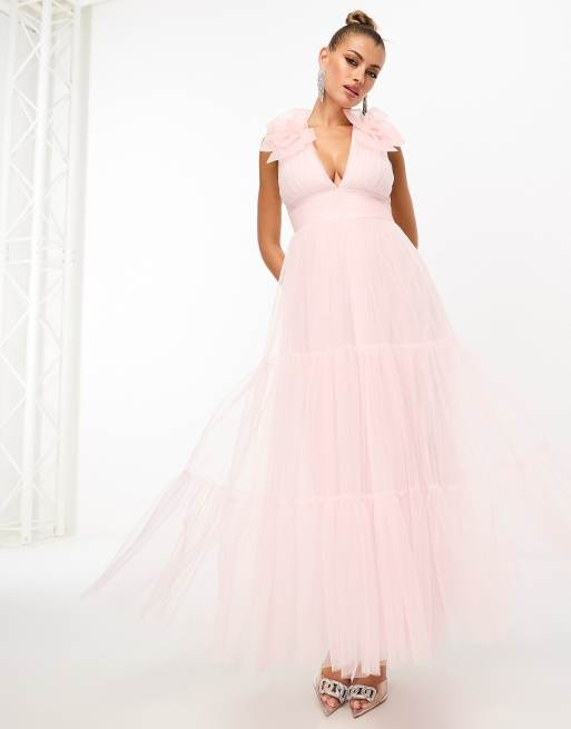 Powder pink maxi outlet dress