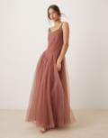 [Lace & Beads] Lace & Beads ruffle hem corset maxi dress in rose brown 8 Rose brown