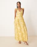 [Lace & Beads] Lace & Beads ruffle midaxi tulle dress in yellow floral 16 Yellow floral