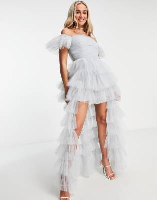 lace and chiffon bridesmaid dress Plus Size Lace Bridesmaid Dress with Cap Sleeves- Bridelily