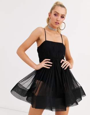sheer black mini dress