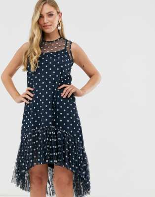 lace and beads navy dress