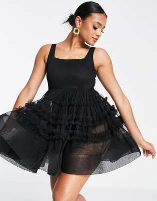 bodysuit tulle dress