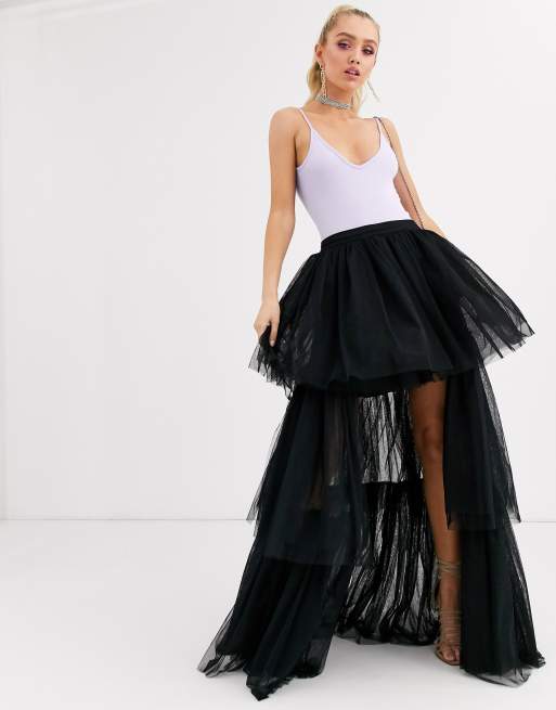 HI-LOW TULLE BLACK SKIRT