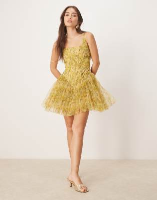 ＊POPPY＊ PEPLUM TULLE BUSTIER (YELLOW) 新品 PEPLUM TULLE BUSTIER (YELLOW) – POPPY
