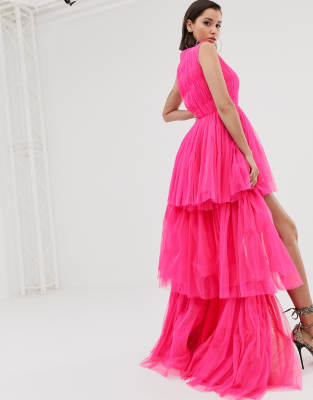 neon tulle maxi skirt